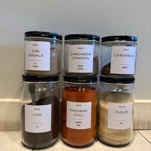 Spice Label  Gujarati And English 159 + 9 Blank Label  Kitchen Pantry Labels, Mi